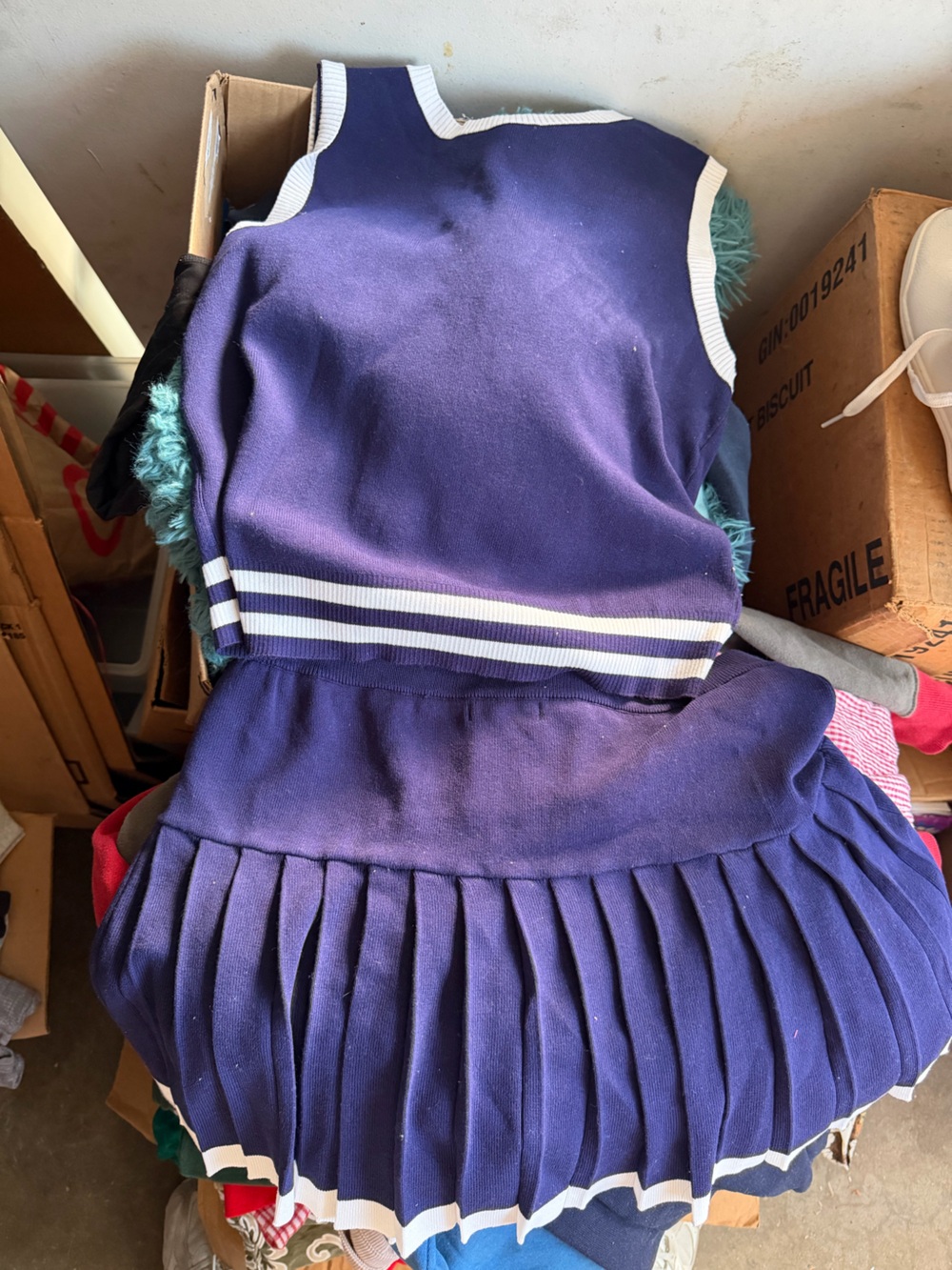 Navy blue Pleated Tennis Skirt with tank top set